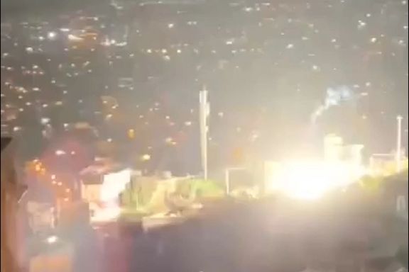 A video grab showing the city of Sanandaj, western Iran on Sunday night
