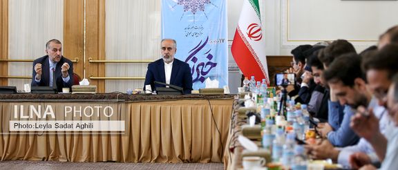 Iran’s foreign minister Hossein Amir-Abdollahian speaking to reporters in Tehran on August 14, 2023