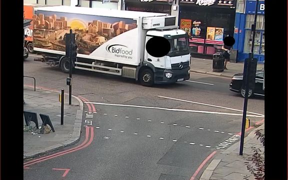 An image from the footage released by police showing the lorry used by Daniel Khalife during his prison escape.