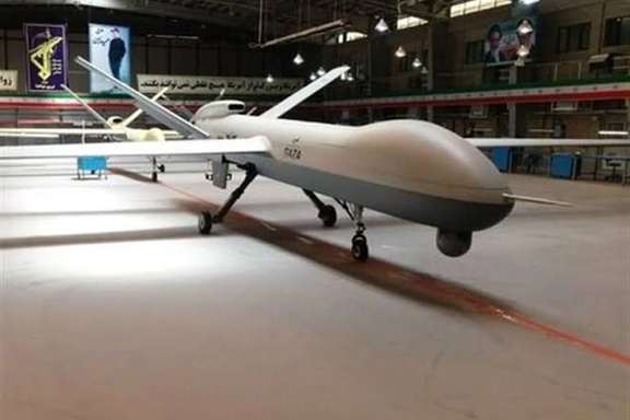 An IRGC drone displayed in a secret underground base