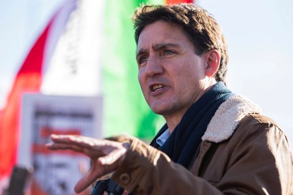 Canadian PM Justin Trudeau addressing an Iranian rally in Canada on October 28, 2022