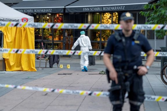 The scene of an attack against the LGBTQ community at a nightclub in Oslo