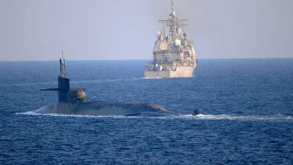 A US submarine in the Persian Gulf. Undated