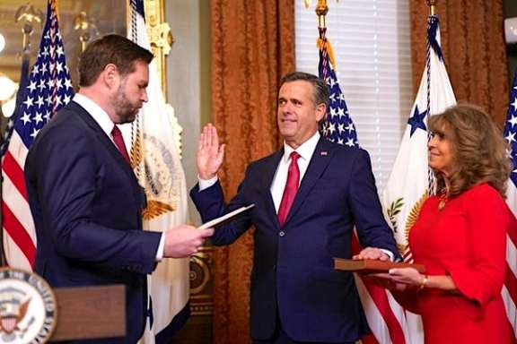 US Vice President JD Vance swears in John Ratcliffe as CIA Director, January 23, 2025