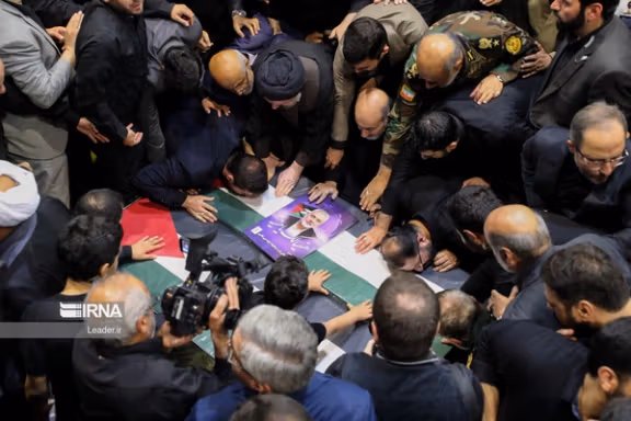 The coffin of Hamas leader Ismail Haniyeh in Tehran