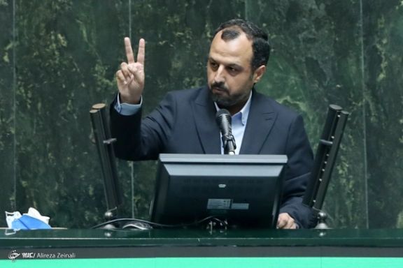 Iran's economy minister Ehsan Khandouzi speaking in parliament. FILE PHOTO