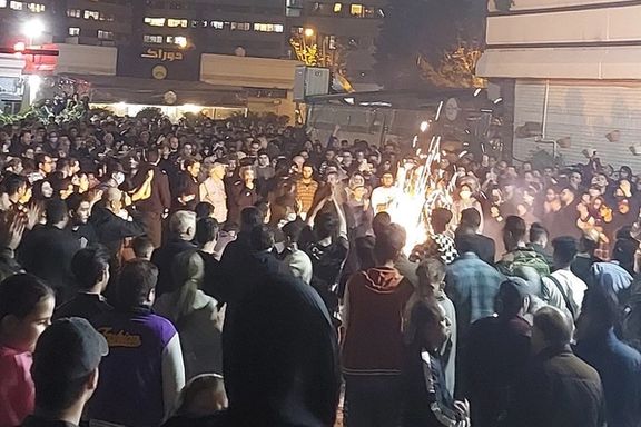 Protests in Iran's Ekbatan district on March 14, 2023