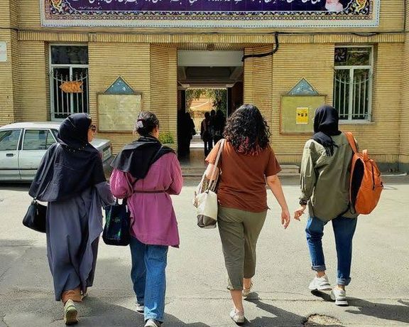 Several students of Al-Zahra university without mandatory hijab in the capital Tehran (Undated)