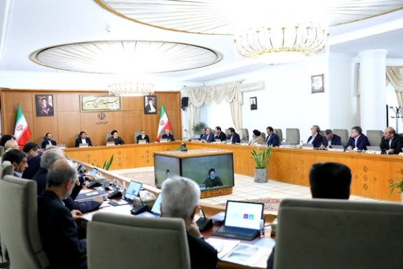 President Ebrahim Raisi during a cabinet meeting on April 9, 202