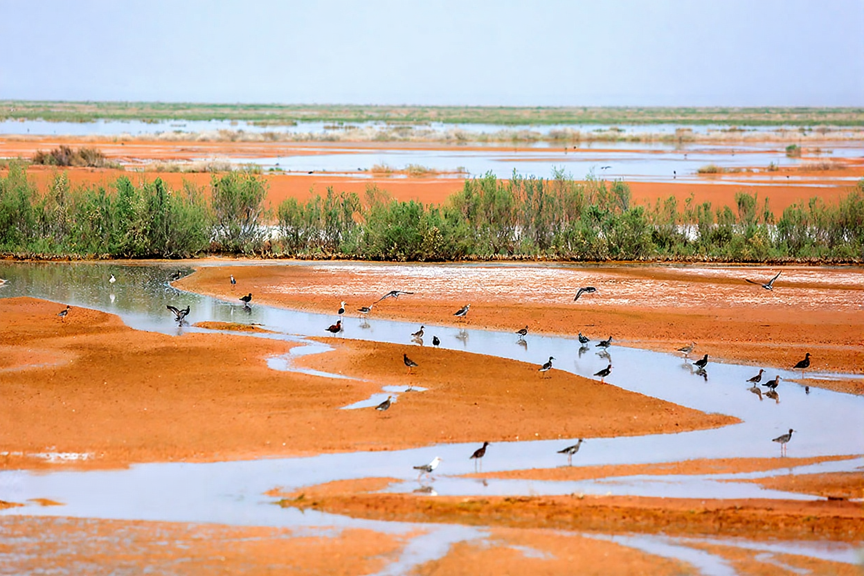 The Marreh wetland near Qom, one of the most important remaining water bodies in Iran’s central plateau, serves as a key stopover for migratory birds traveling along the historic flyway between Siberia and the Nile. 