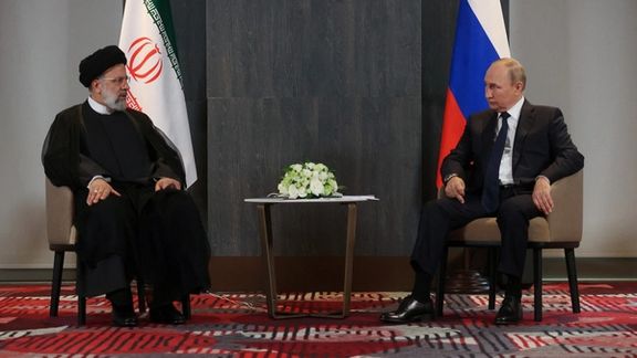 Russian President Vladimir Putin meets with Iranian President Ebrahim Raisi on the sidelines of the Shanghai Cooperation Organization (SCO) summit in Samarkand, Uzbekistan September 15, 2022.