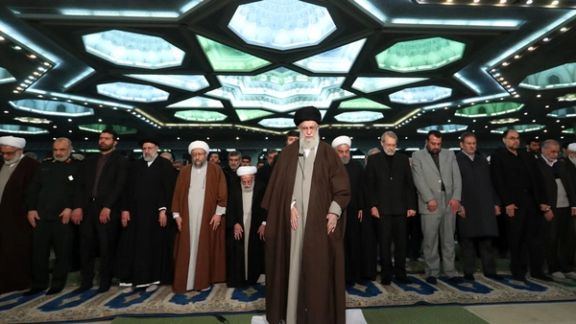 Ali Khamenei leading a prayer in Tehran