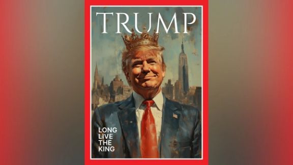 کاخ سفید تصویر ترامپ را با تاج شاهی و شعار زندهباد پادشاه منتشر کرد