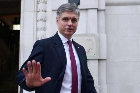 Ukraine's ambassador to the United Kingdom Vadym Prystaiko leaves an interview in Westminster, London, Britain, February 22, 2022.