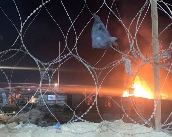 Photo reportedly showing an explosion during attack on Iranian convoy, on Nov. 8, 2022