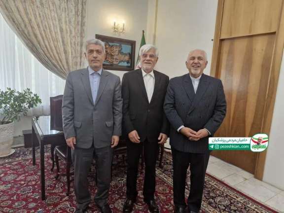 (From left) Ali Tayyebnia, Reza Aref, and Mohammad Javad Zarif