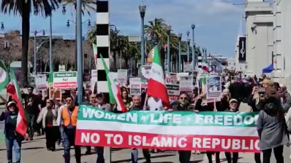 A rally by Iranian expatriates on April 1, 2023