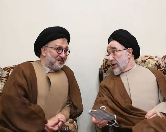 Reformist politician Antahi with former President Khatami
