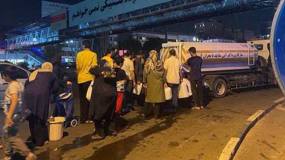 Water being delivered to residents of the capital Tehran by tanker trucks (June 2023)