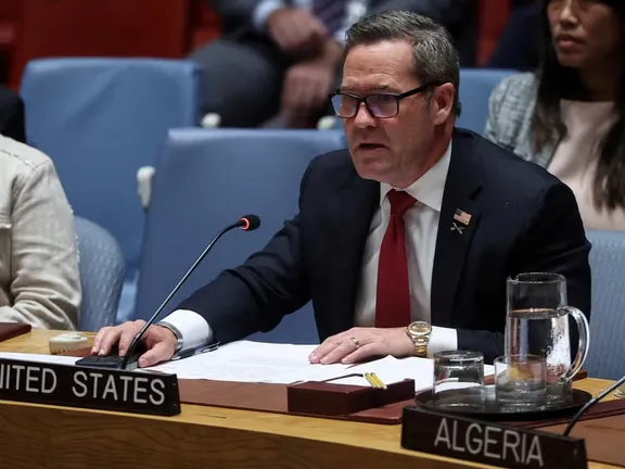 United States Ambassador to the United Nations Mike Waltz speaks during a meeting at UN headquarters in New York City, US, September 23, 2025