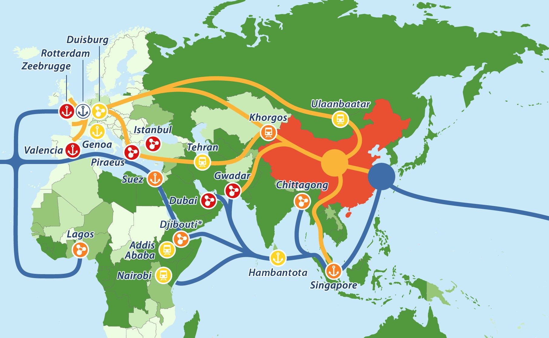 Belt road initiative clearance map