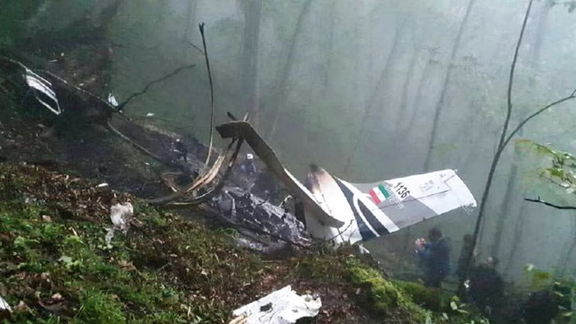 The wreckage of Iranian president Ebrahim Raisi’s helicopter