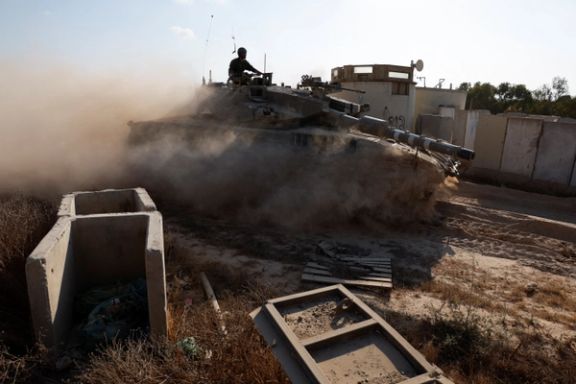 یک تانک ارتش اسرائیل در نزدیکی مرز نوار غزه، ۲۴ تیر