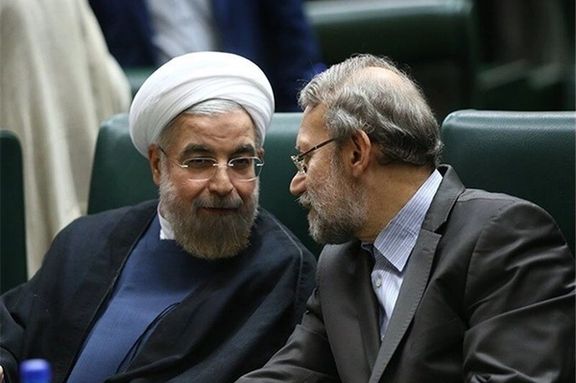 Former President Hassan Rouhani (left) and former Majlis Speaker Ali Larijani